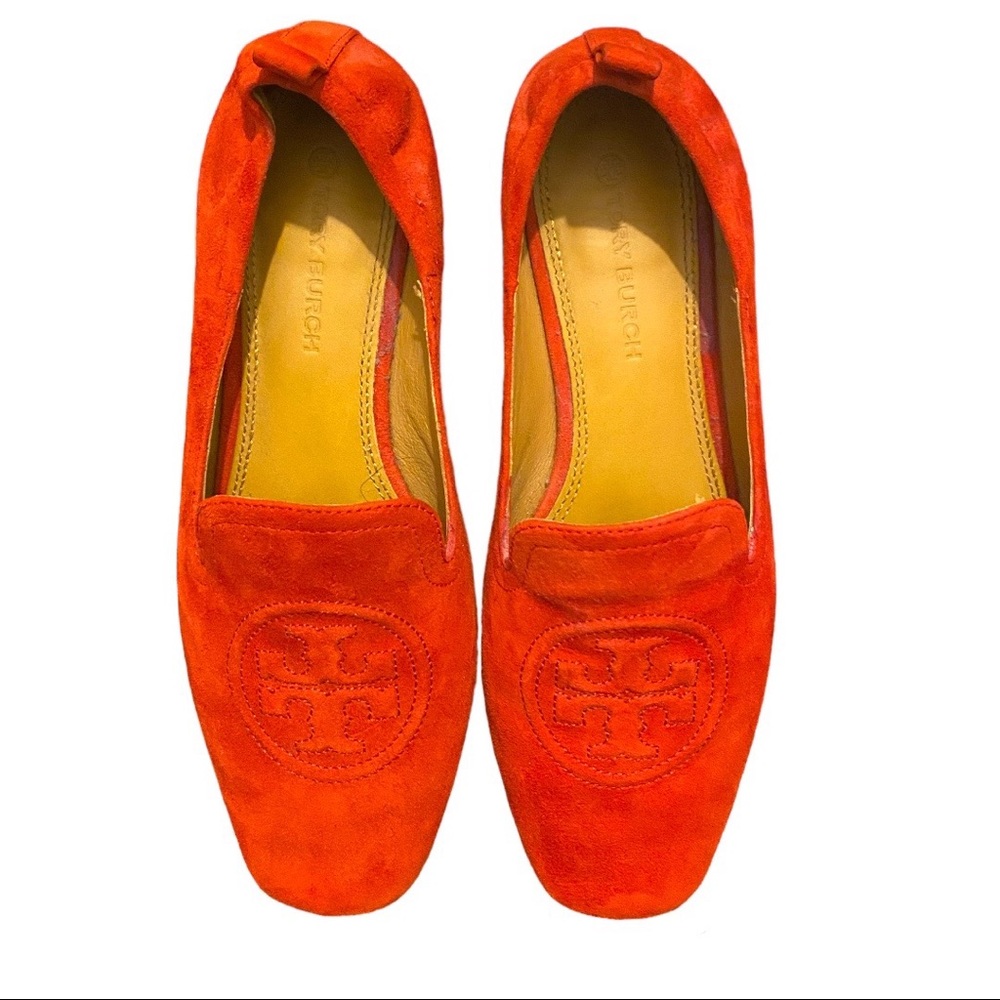 Tory Burch Red Suede Loafers Size 6.5